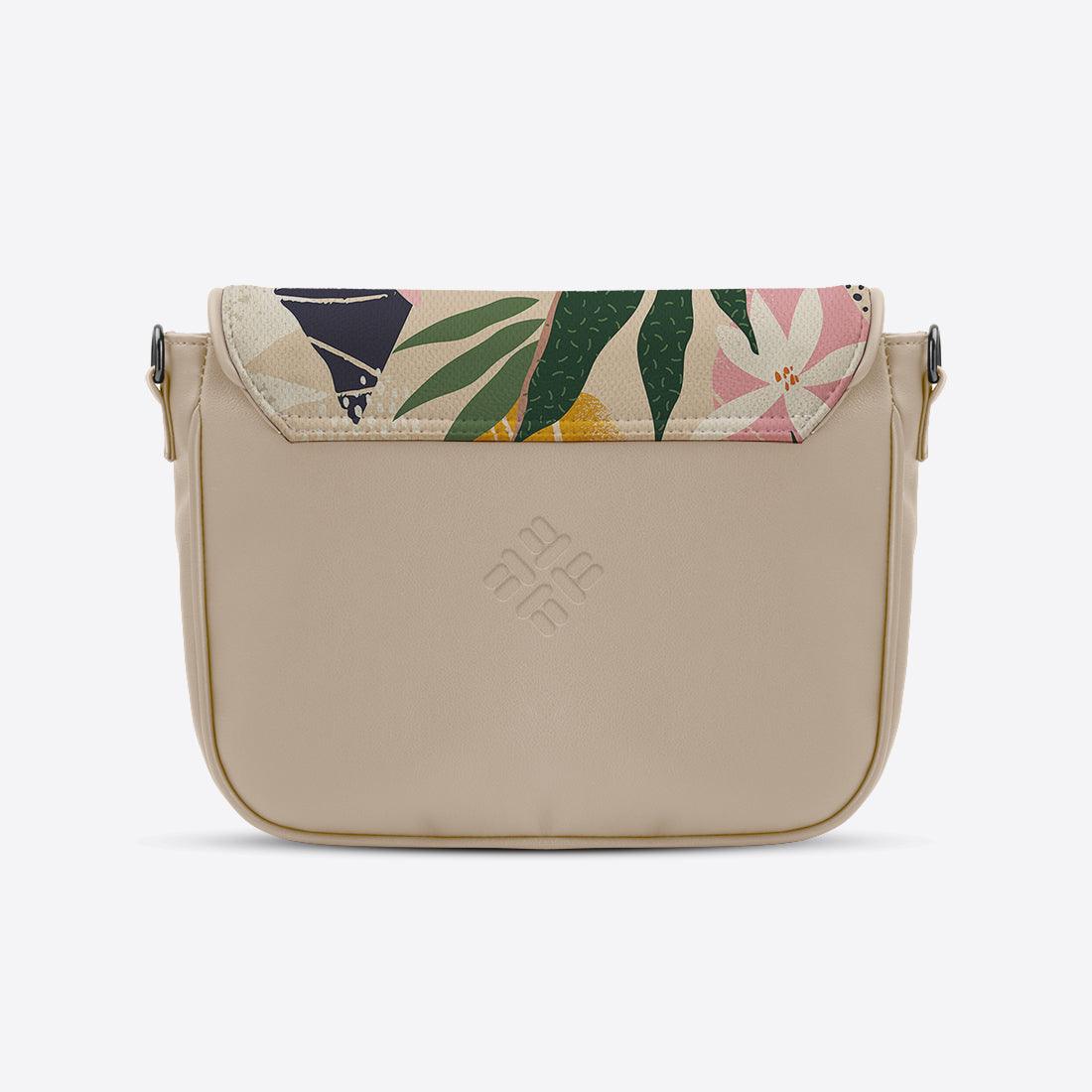 Beige Messenger Crossbody Summer Leafs - CANVAEGYPT