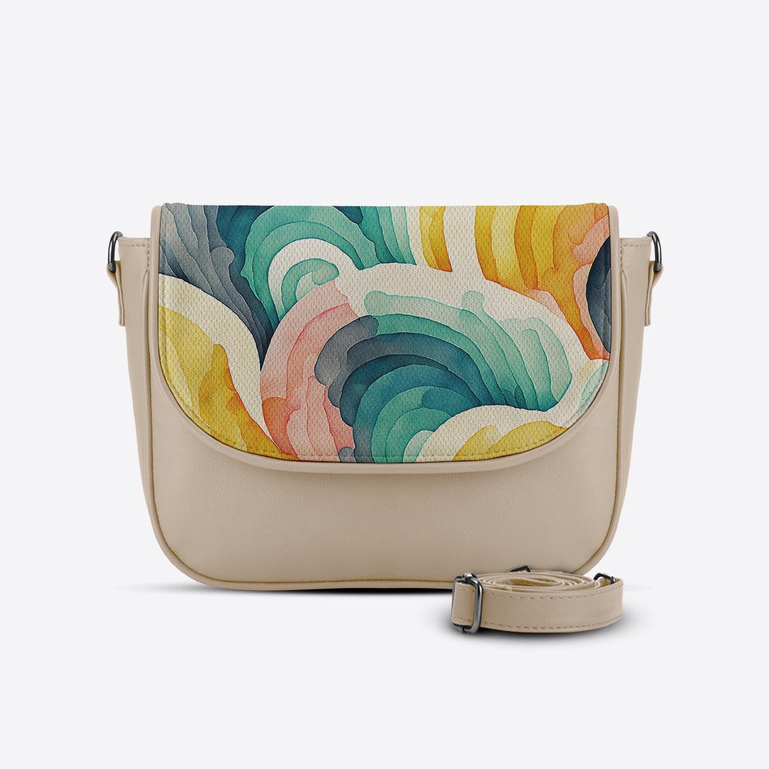 Beige Messenger Crossbody Scribbles - CANVAEGYPT