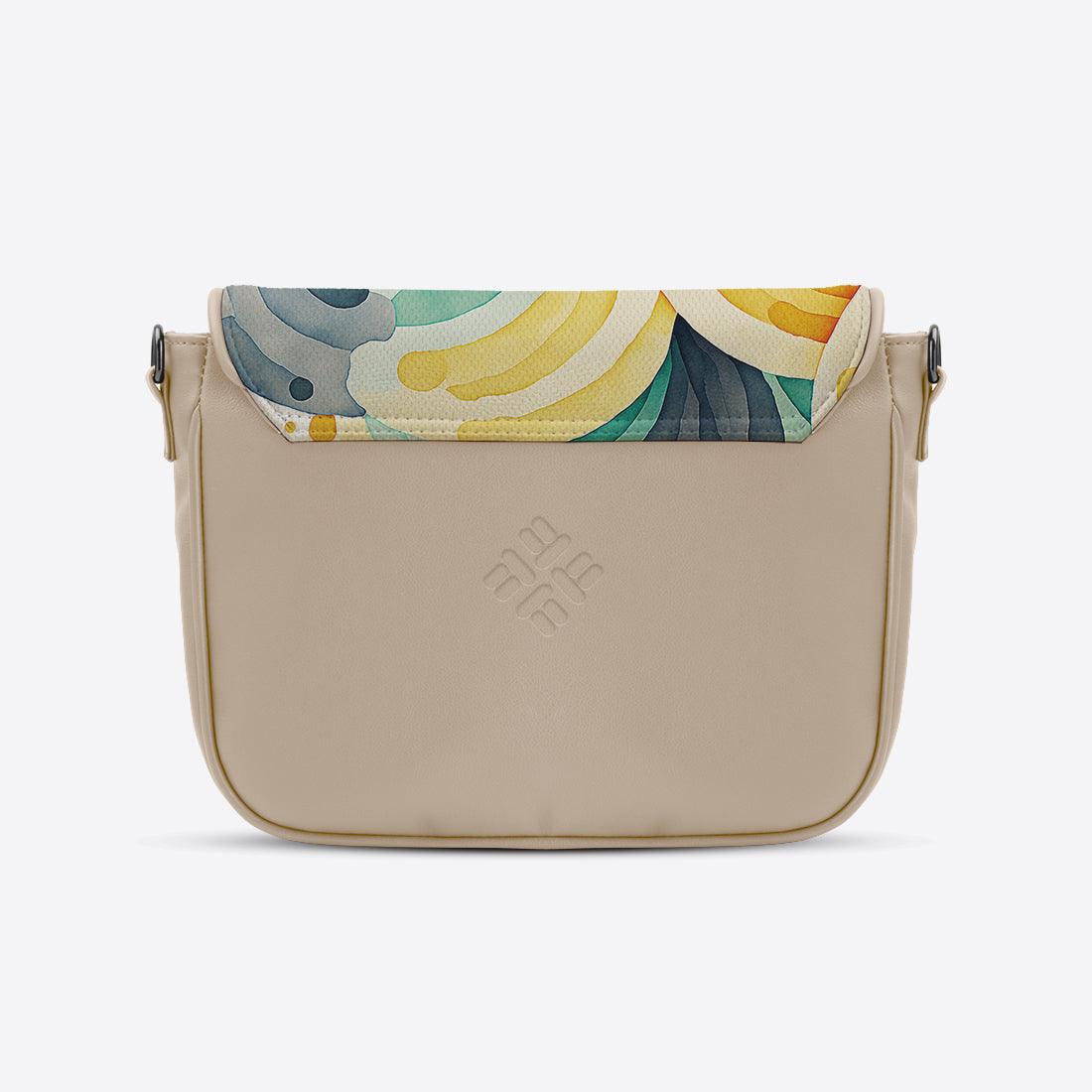 Beige Messenger Crossbody Scribbles - CANVAEGYPT