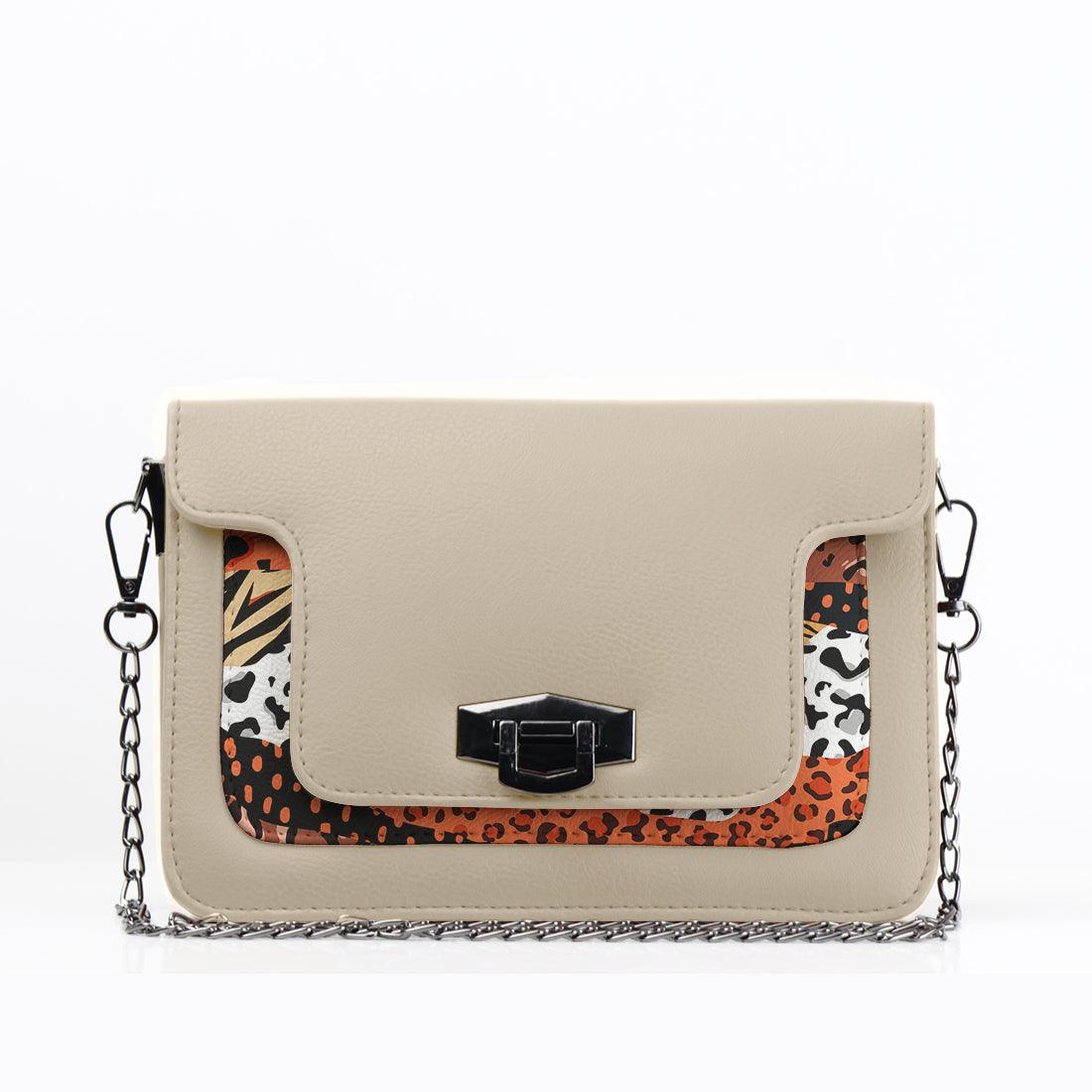 Beige Mini Embossed Chain Bag Skins - CANVAEGYPT