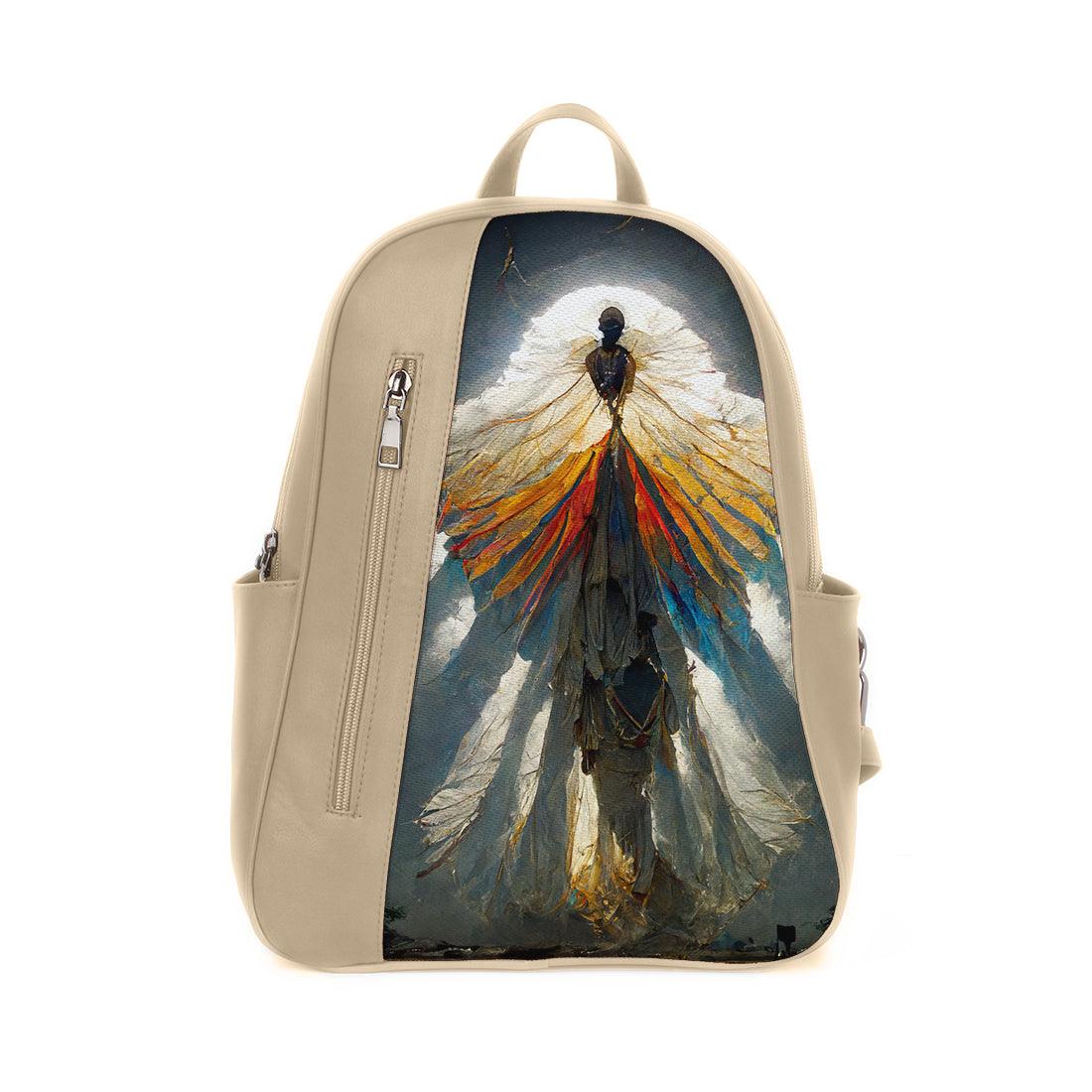 Beige Mixed Backpack African Angel Art - CANVAEGYPT