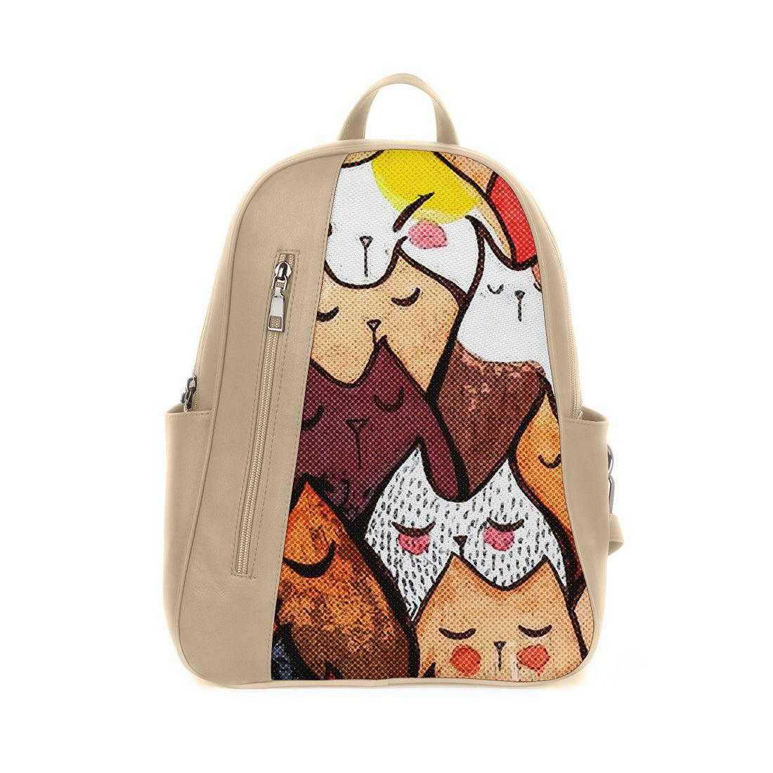 Beige Mixed Backpack Cats - CANVAEGYPT