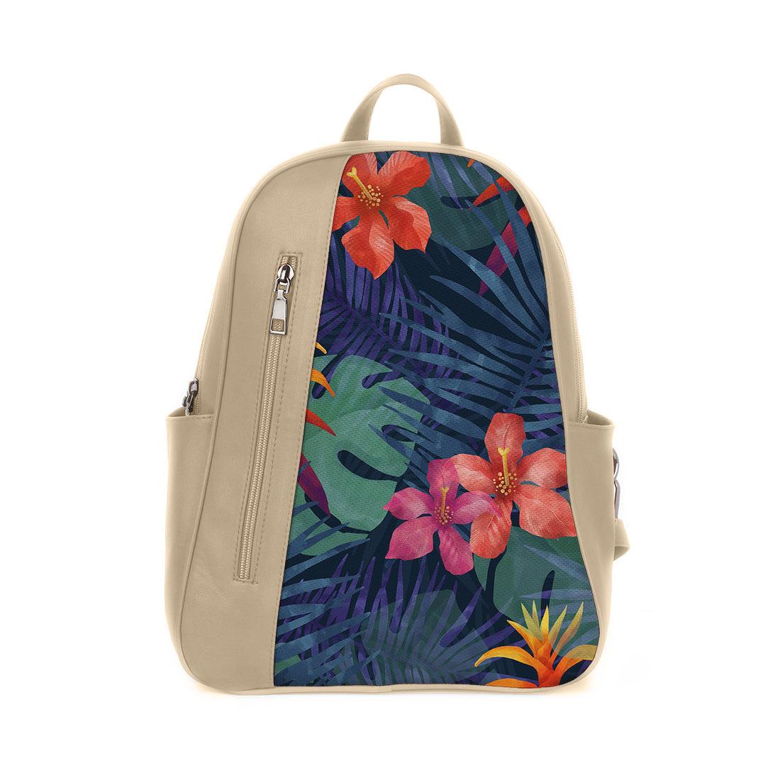Beige Mixed Backpack Dark Floral - CANVAEGYPT