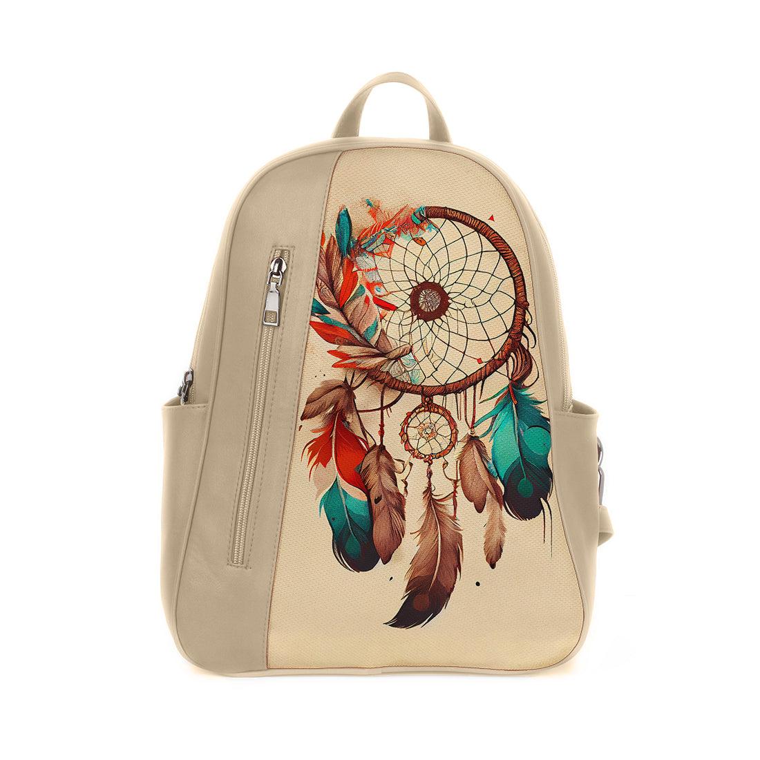Beige Mixed Backpack Dream Catcher Art - CANVAEGYPT