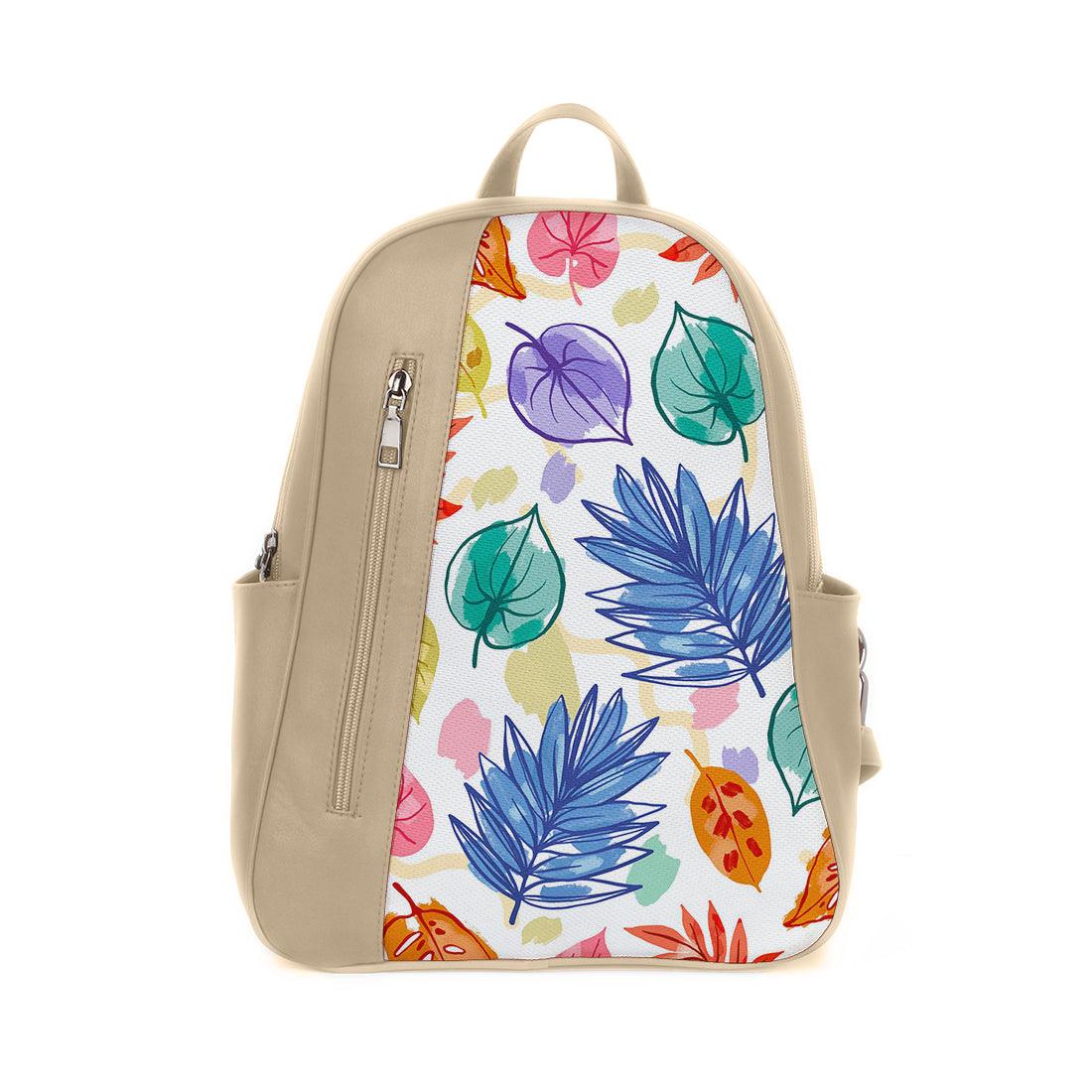 Beige Mixed Backpack Floray Art - CANVAEGYPT