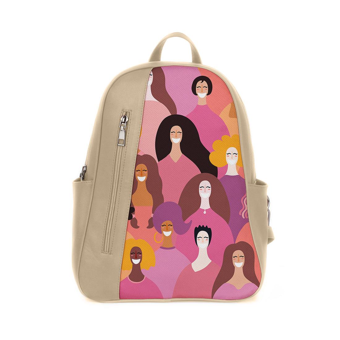 Beige Mixed Backpack GRL PWR - CANVAEGYPT