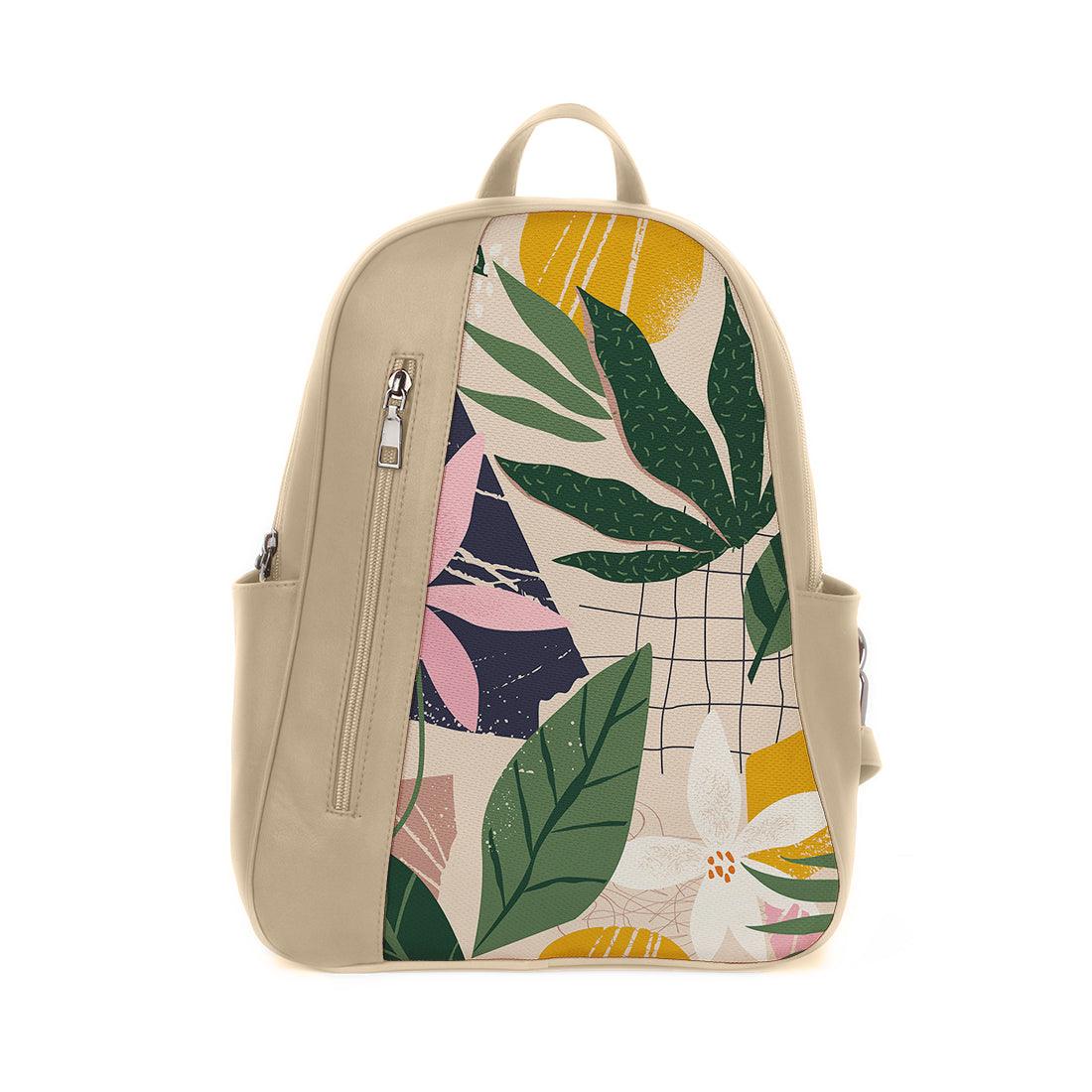 Beige Mixed Backpack Leafs - CANVAEGYPT