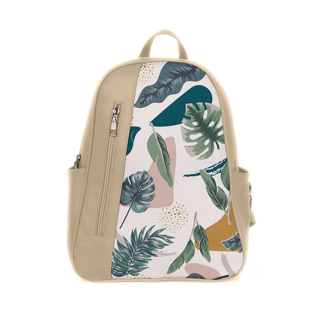 Beige Mixed Backpack Leafs Art - CANVAEGYPT