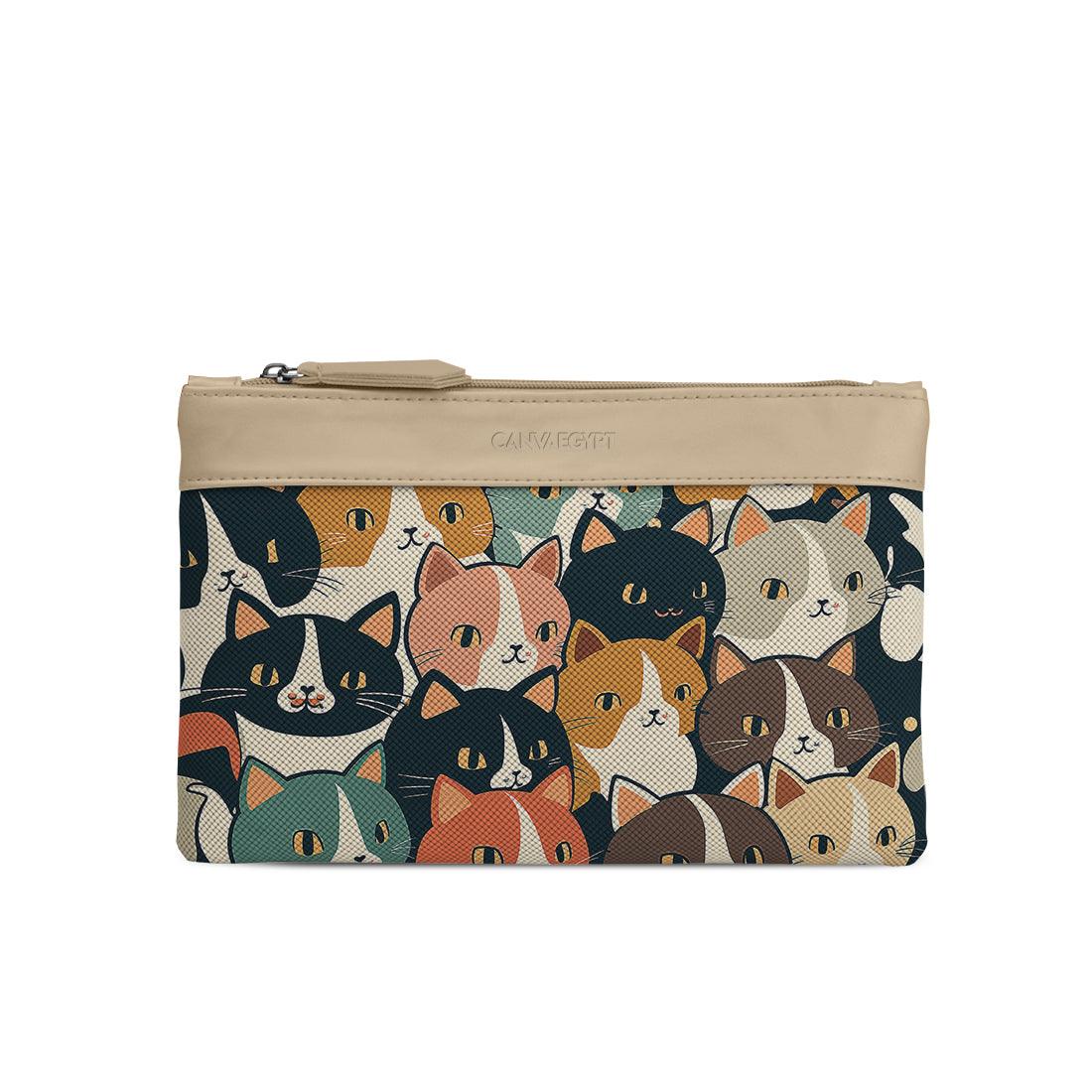 Beige Mixed Pouches Cats - CANVAEGYPT