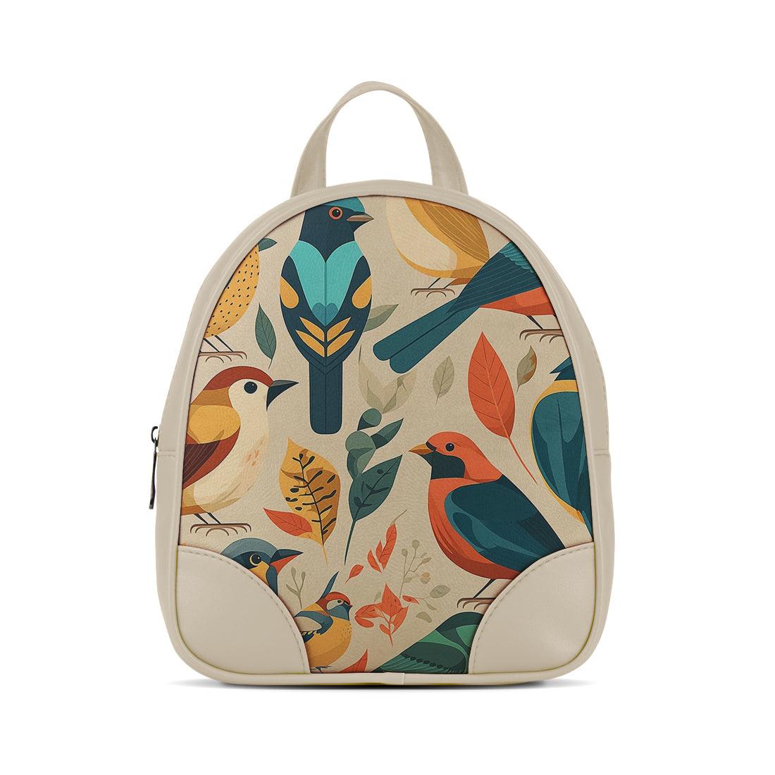 Beige O Mini Backpacks Birds - CANVAEGYPT