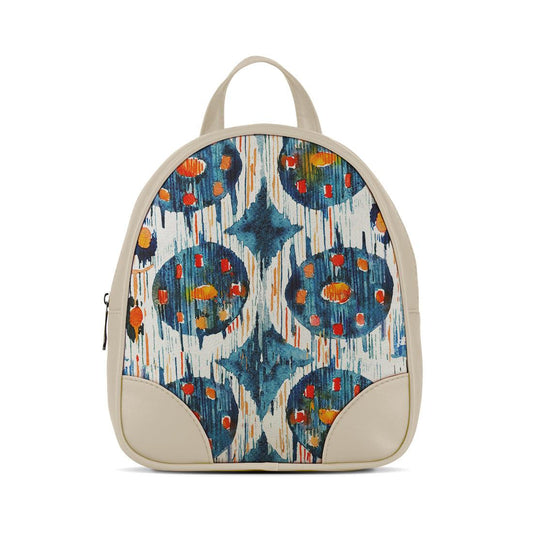 Beige O Mini Backpacks Blue circle - CANVAEGYPT