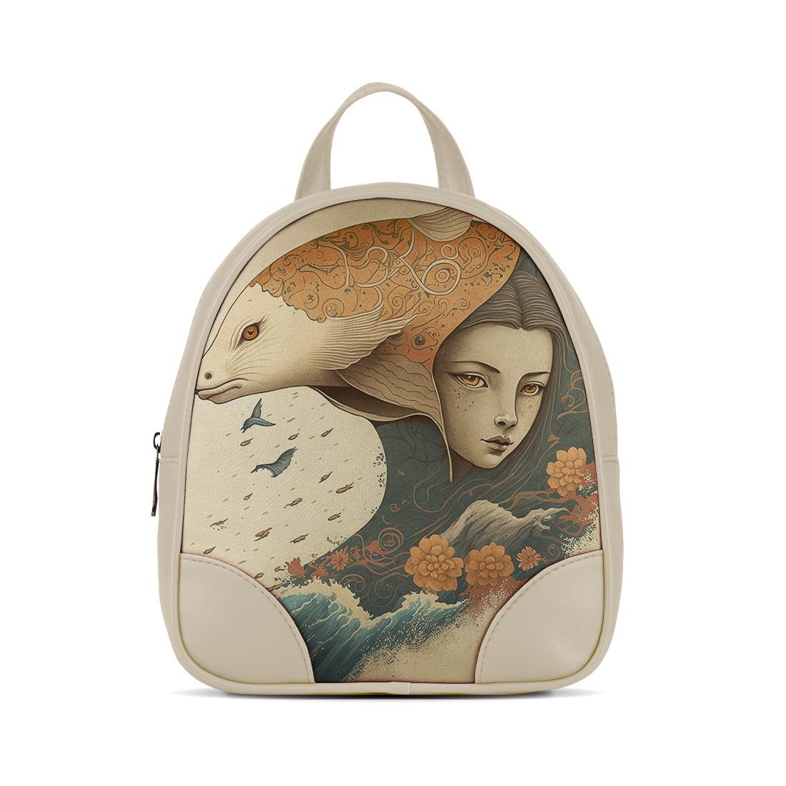 Beige O Mini Backpacks Dolphin Art - CANVAEGYPT