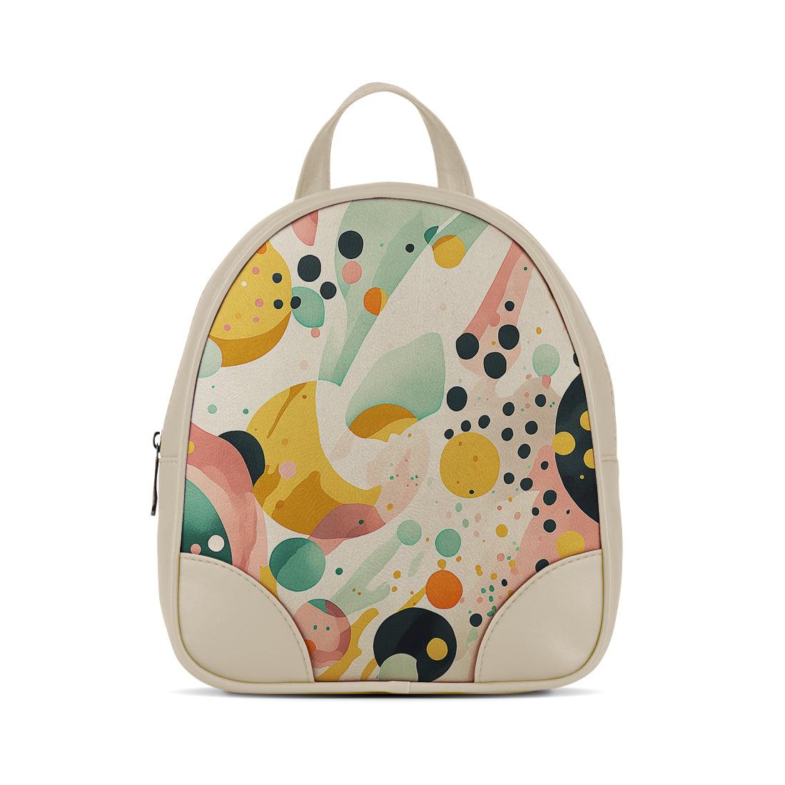 Beige O Mini Backpacks Dots - CANVAEGYPT