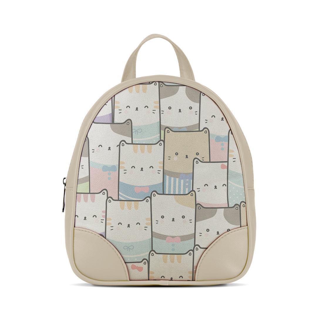 Beige O Mini Backpacks Kitty - CANVAEGYPT