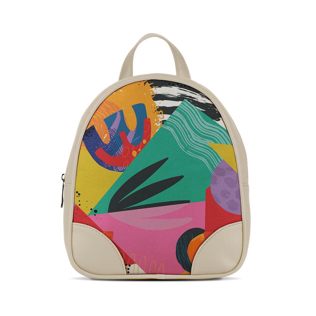 Beige O Mini Backpacks Mixy - CANVAEGYPT