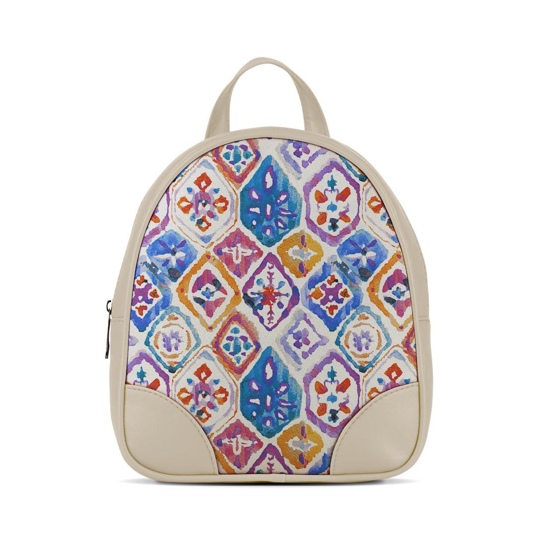 Beige O Mini Backpacks Mozaic - CANVAEGYPT