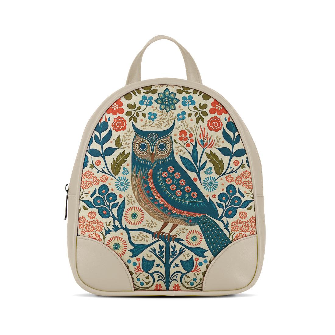 Beige O Mini Backpacks Owl - CANVAEGYPT