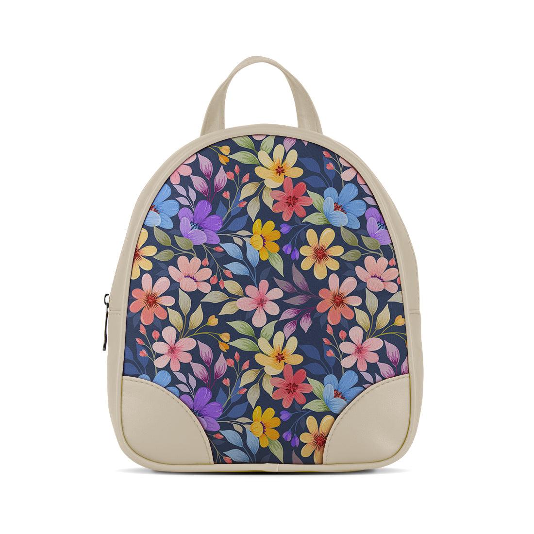Beige O Mini Backpacks Purple Floral - CANVAEGYPT