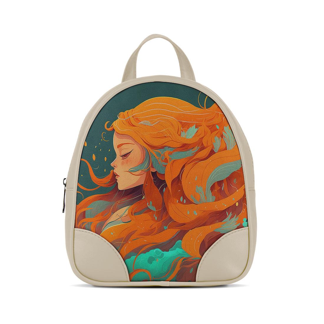 Beige O Mini Backpacks Queen in Orange - CANVAEGYPT
