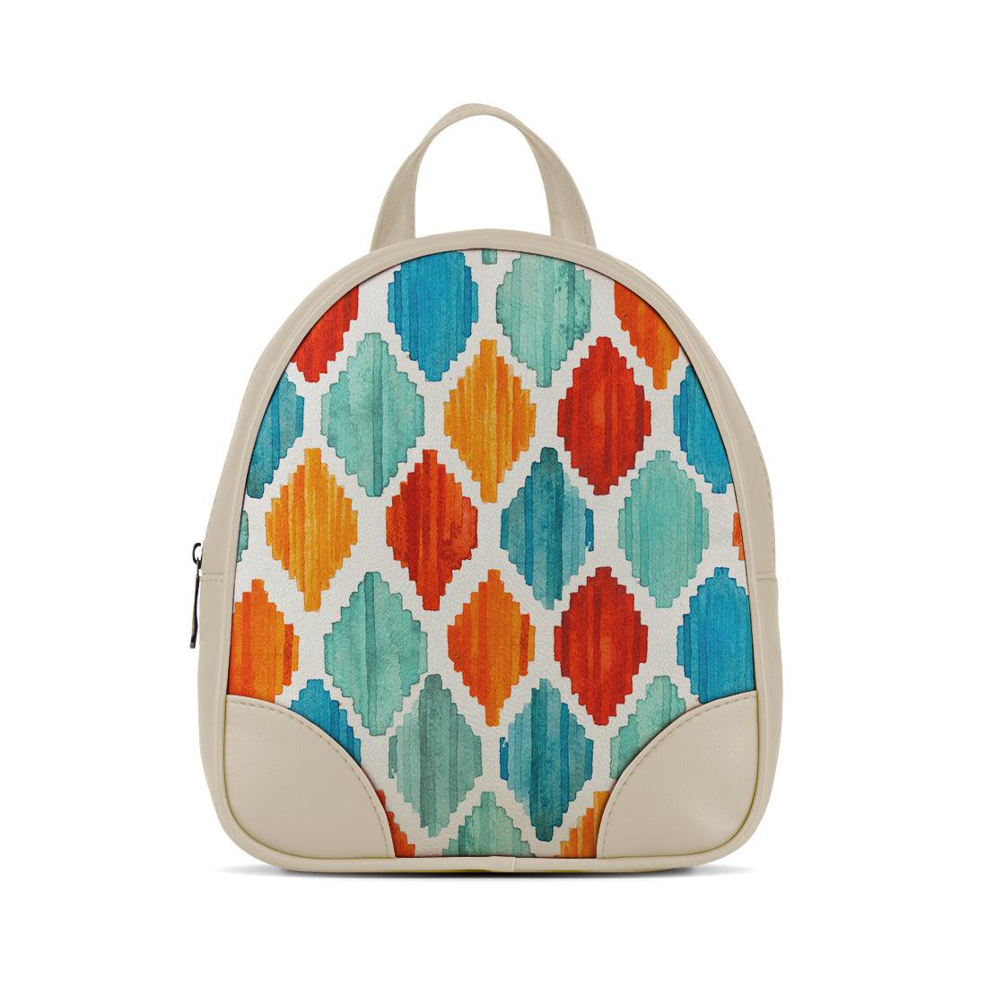 Beige O Mini Backpacks Rhombus sarong - CANVAEGYPT