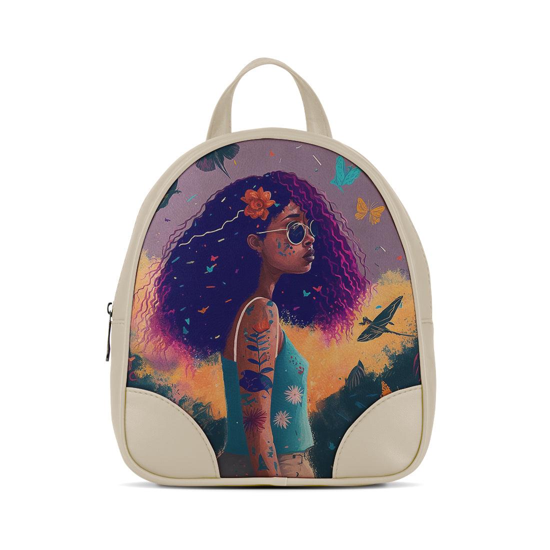 Beige O Mini Backpacks Tranquil Girl - CANVAEGYPT
