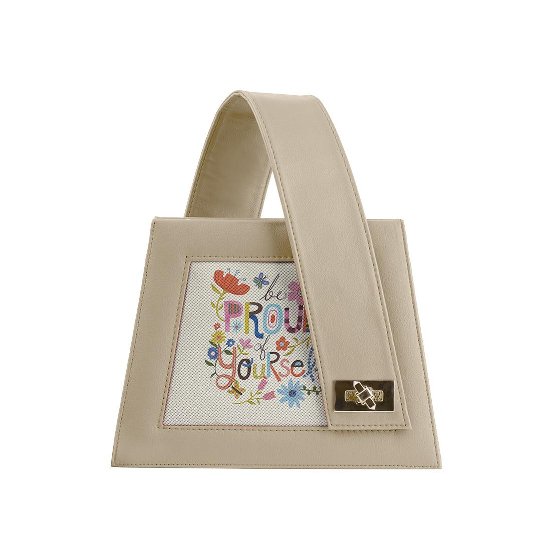 Beige One Handed Bag Be Proud - CANVAEGYPT