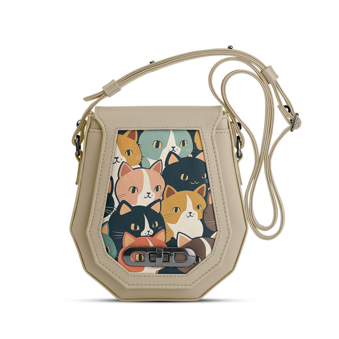 Beige Polygon Crossbags Kitties - CANVAEGYPT