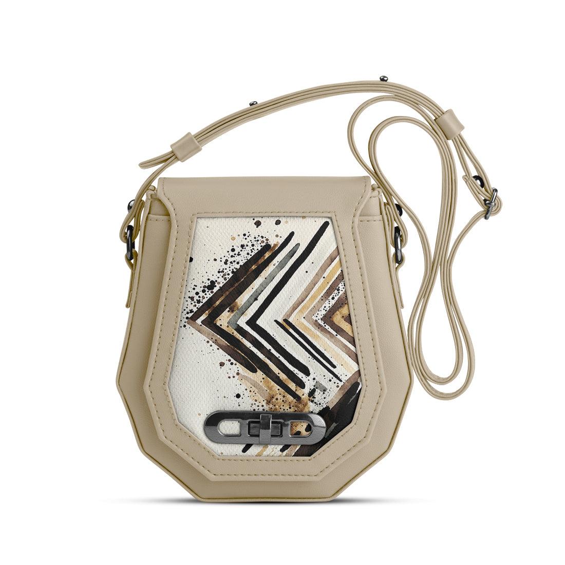 Beige Polygon Crossbags Left - CANVAEGYPT