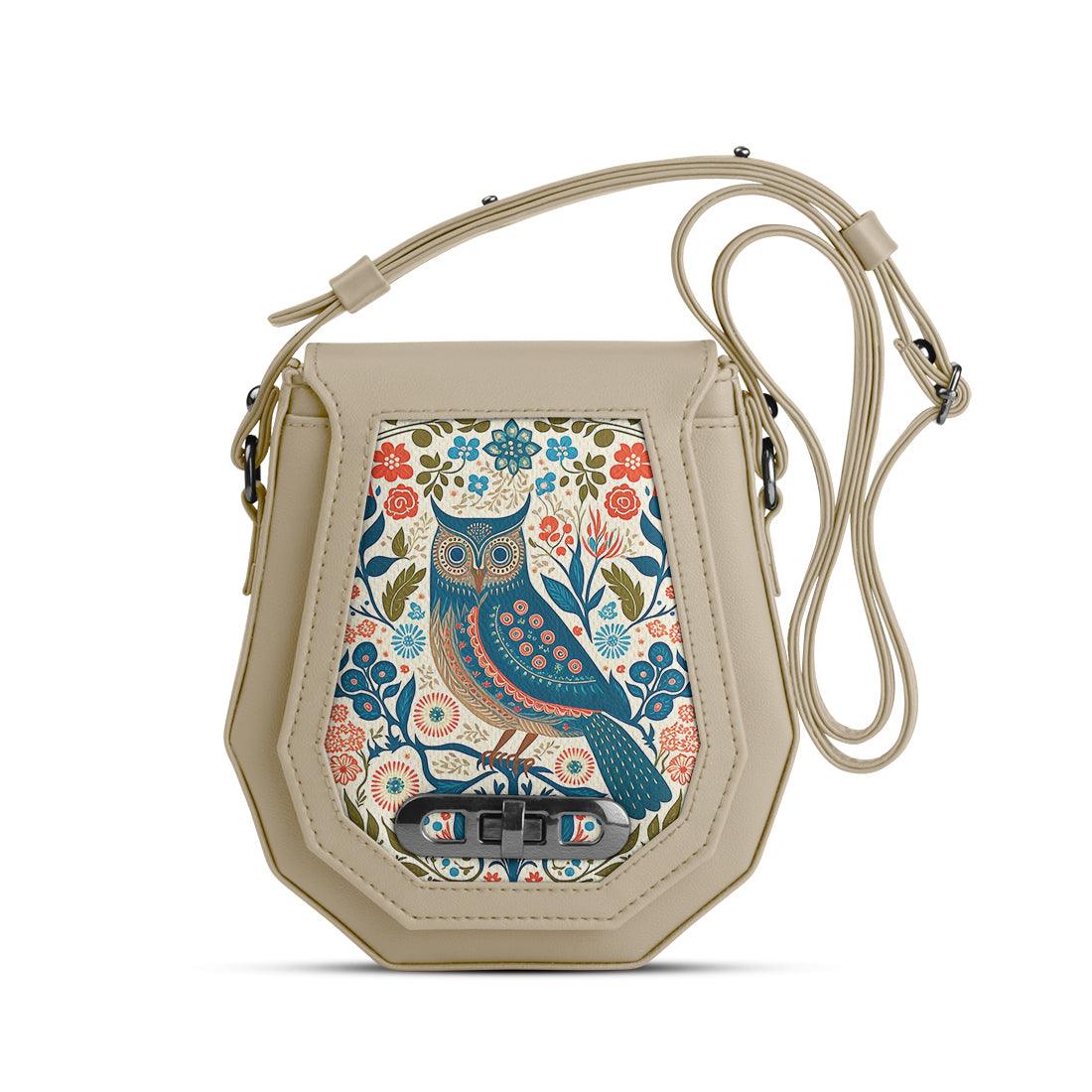 Beige Polygon Crossbags Owl - CANVAEGYPT