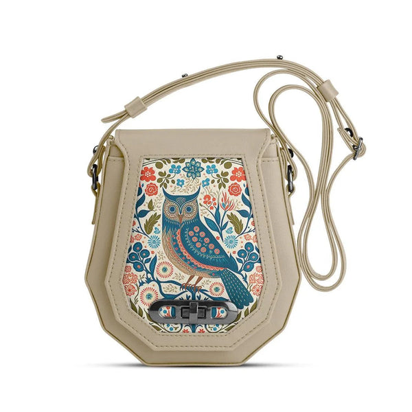 Beige Polygon Crossbags Owl - CANVAEGYPT