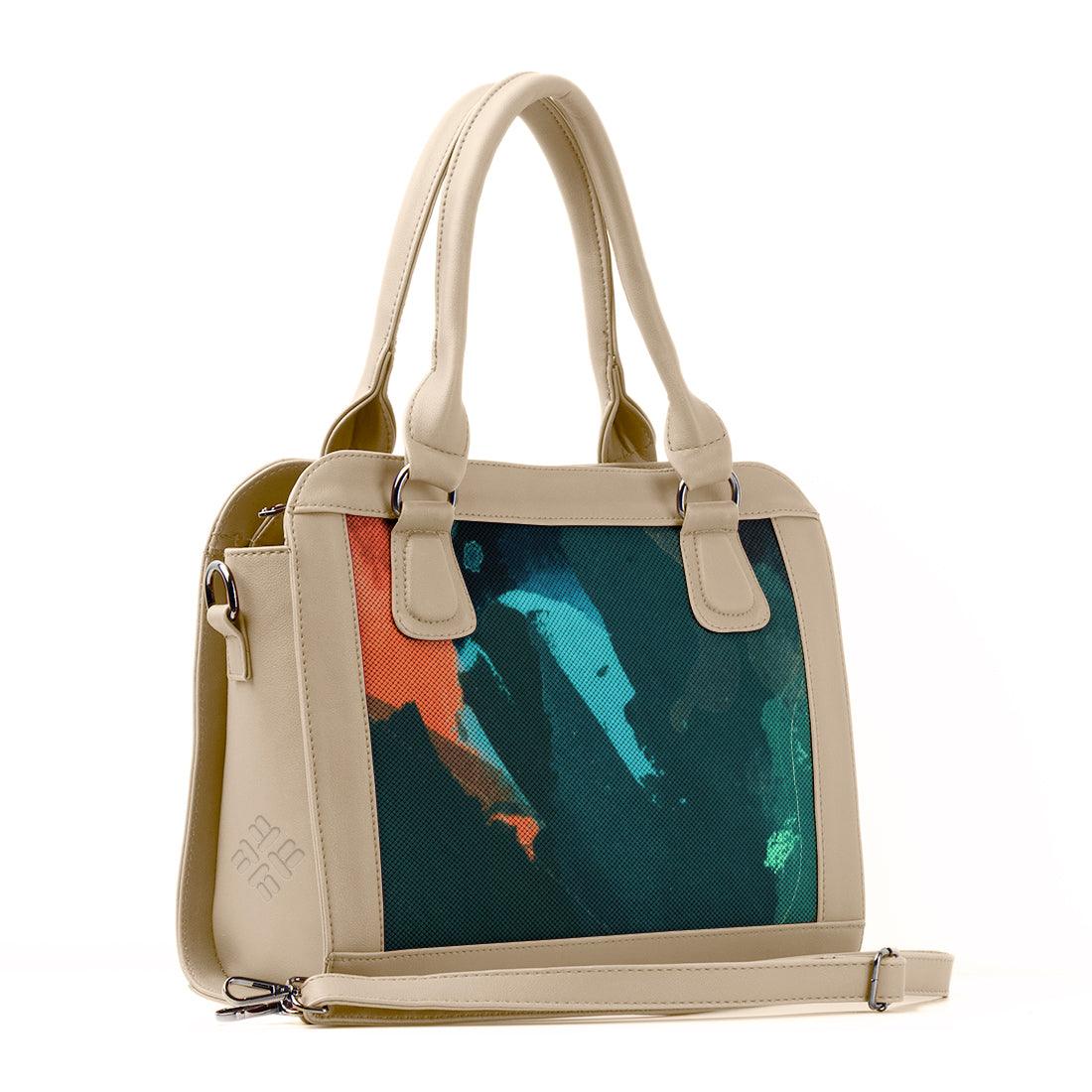 Beige Travel Hobo Bag Abstract - CANVAEGYPT