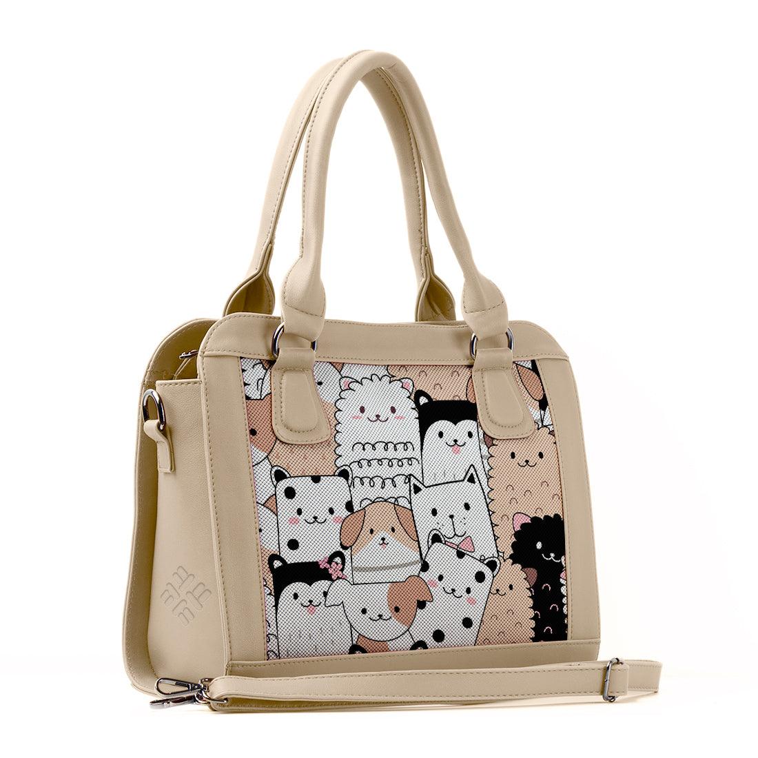 Beige Travel Hobo Bag Cute Pets - CANVAEGYPT