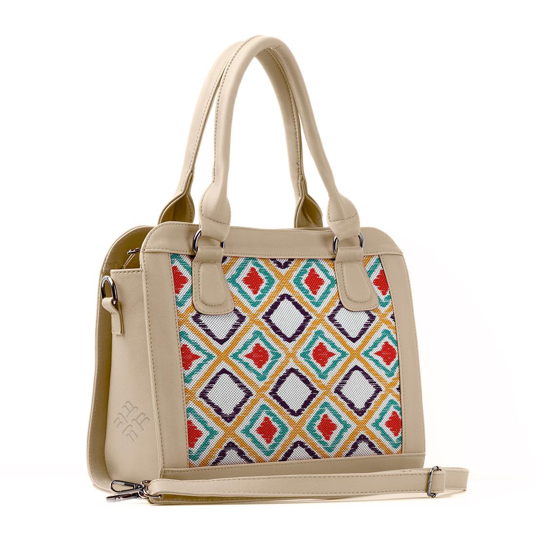 Beige Travel Hobo Bag Pixely Pattern - CANVAEGYPT
