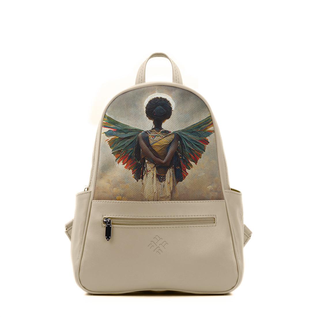 Beige Vivid Backpack African Angel - CANVAEGYPT