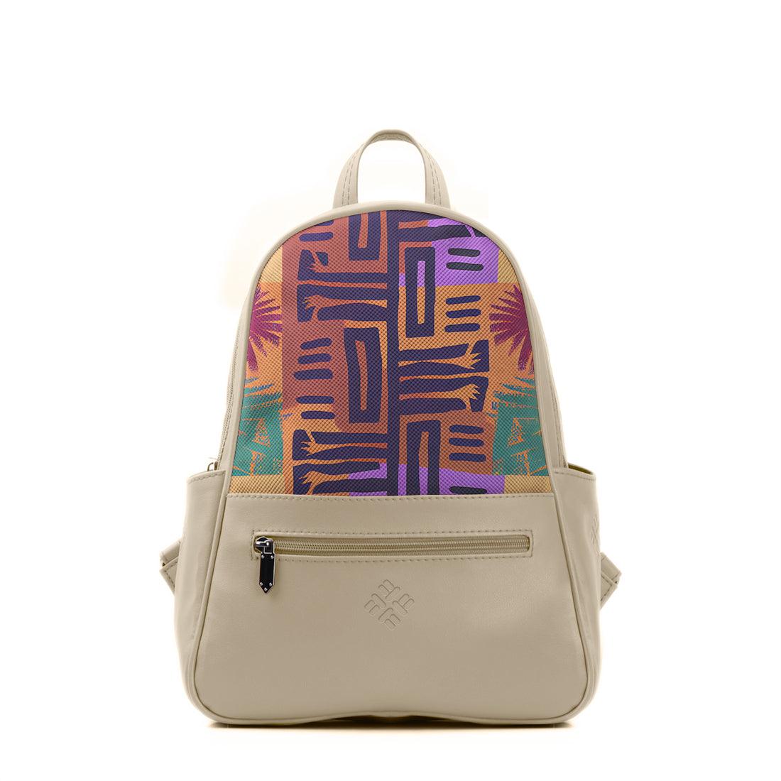 Beige Vivid Backpack African Purple - CANVAEGYPT