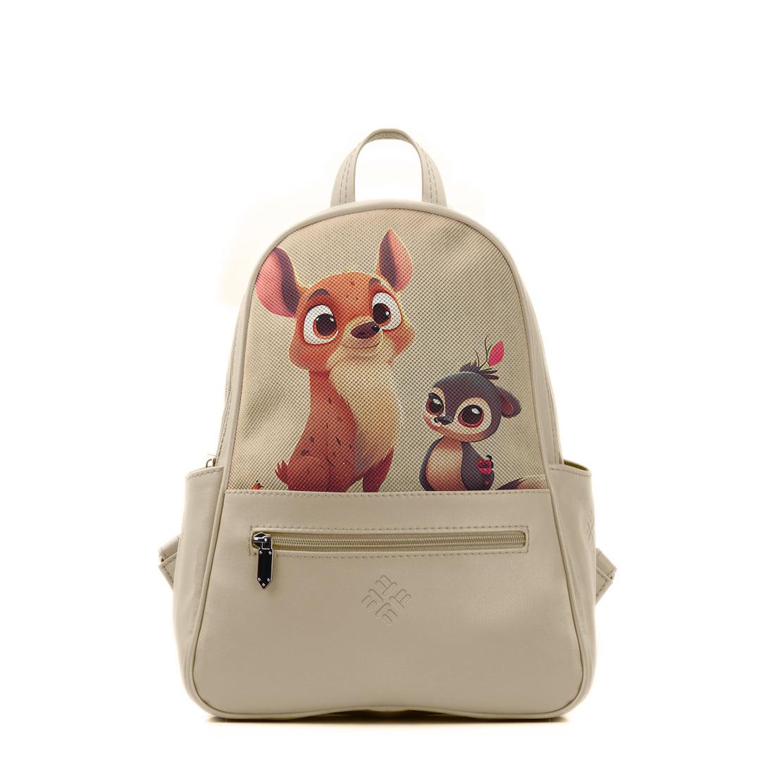 Beige Vivid Backpack Cute Pets - CANVAEGYPT