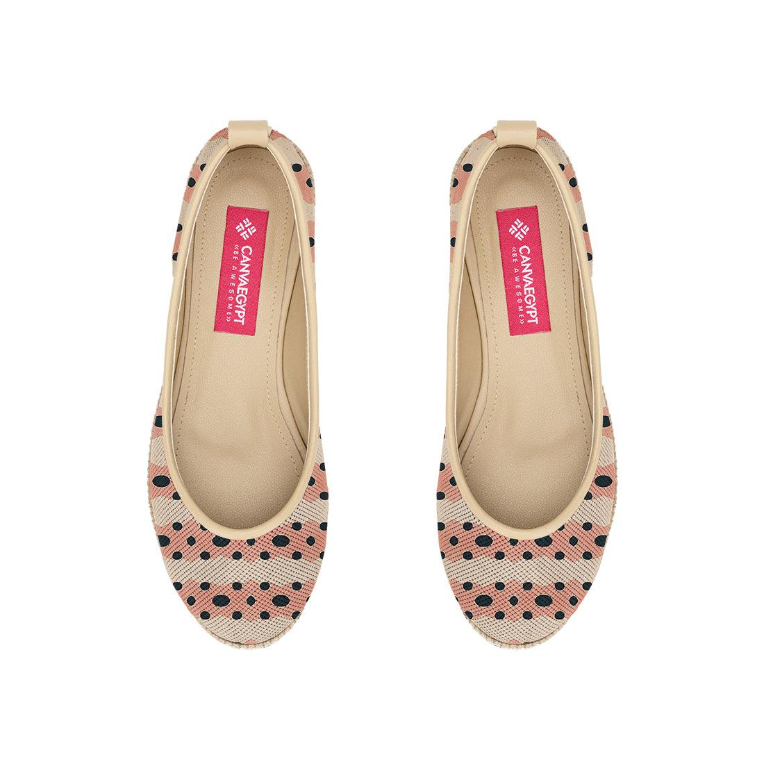 Beige Voyage Round Toe Dot - CANVAEGYPT