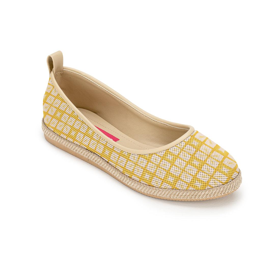 Beige Voyage Round Toe Yellow Rectangles - CANVAEGYPT