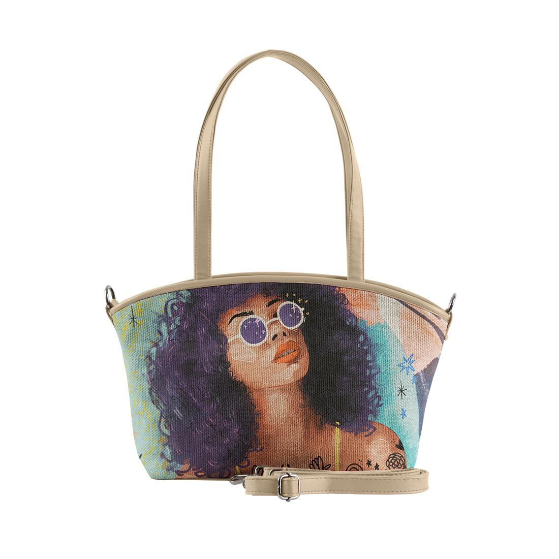 Beige Wide Tote Bag Flamingo Queen - CANVAEGYPT
