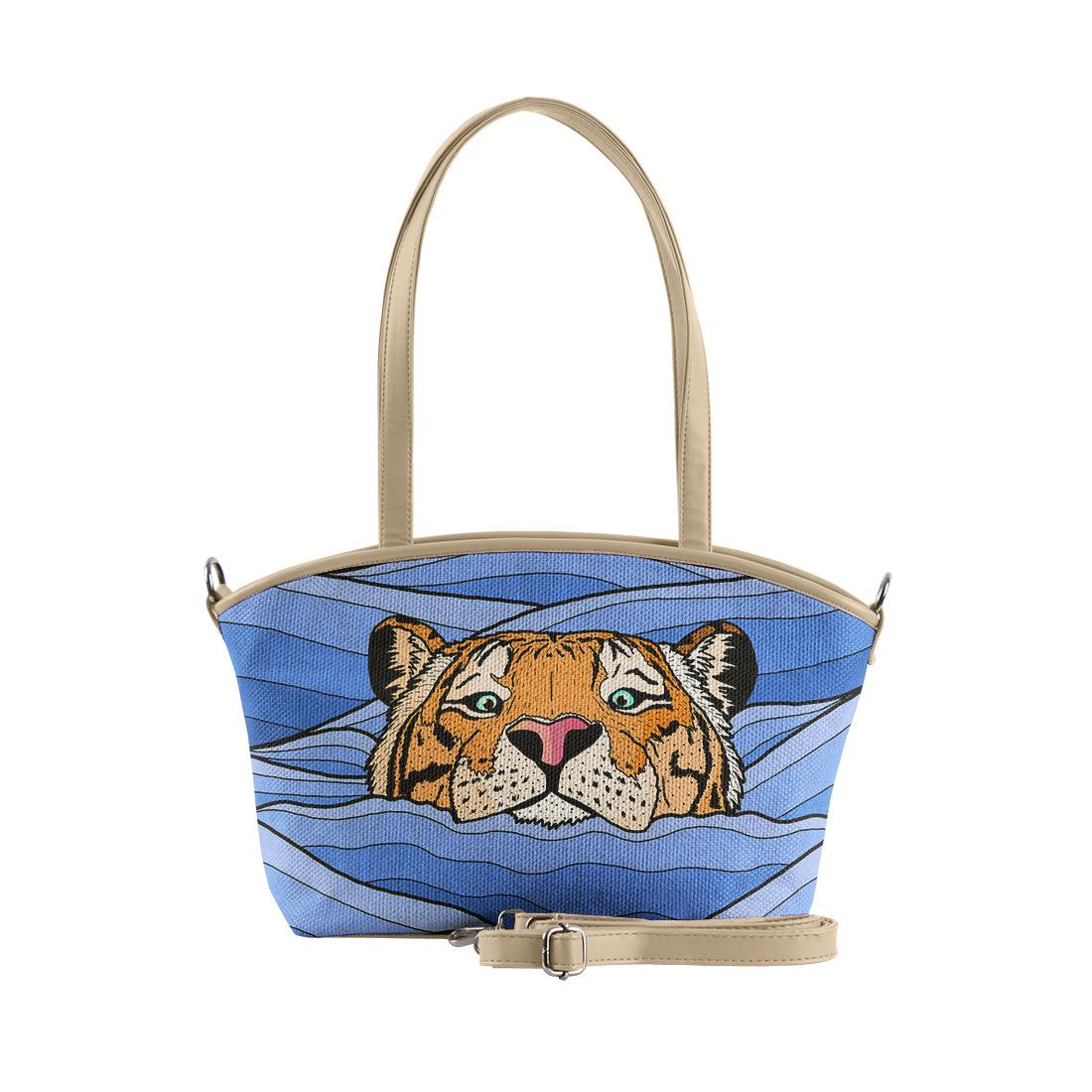 Beige Wide Tote Bag Sea tiger - CANVAEGYPT