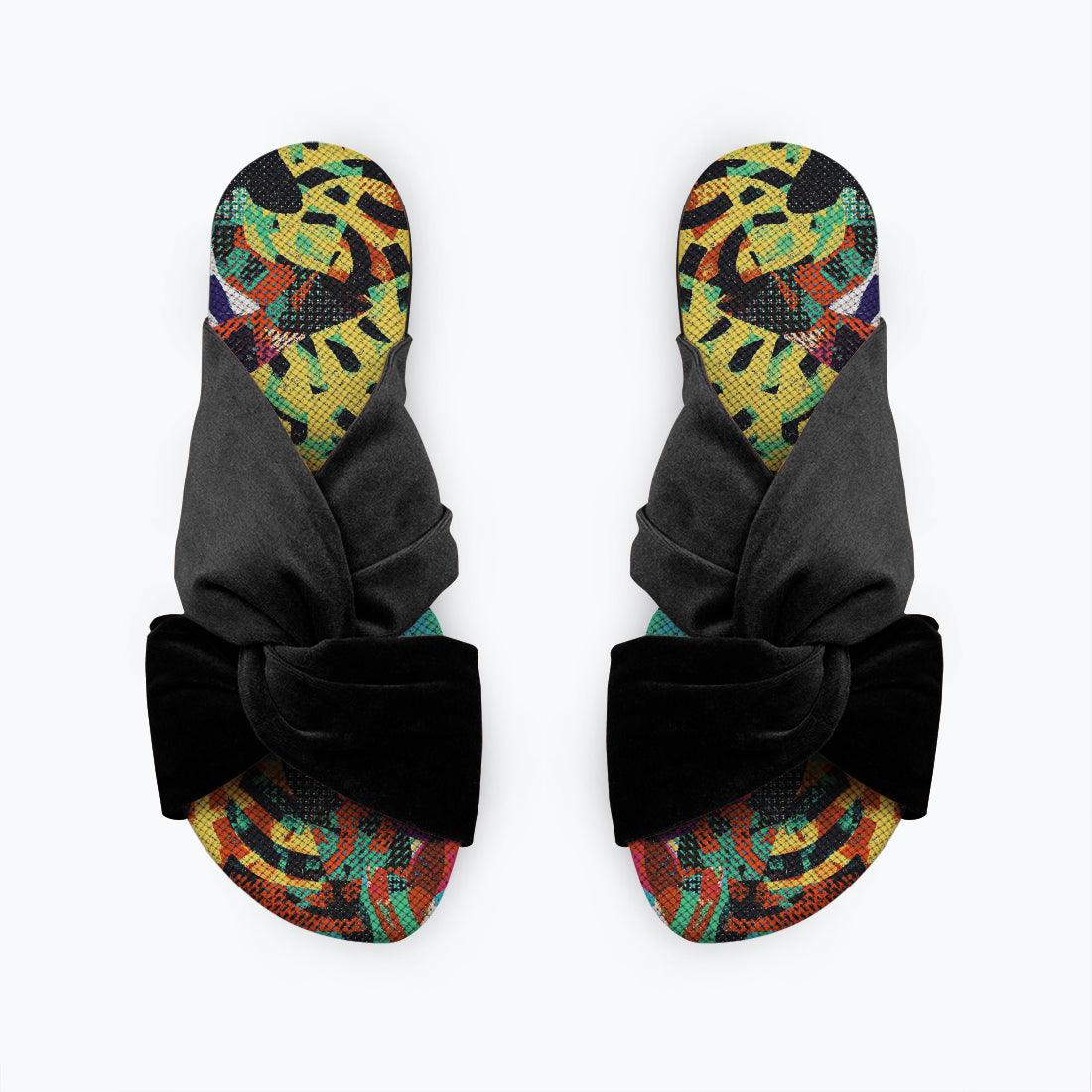 Black Chappal Flip Flop Abstract - CANVAEGYPT