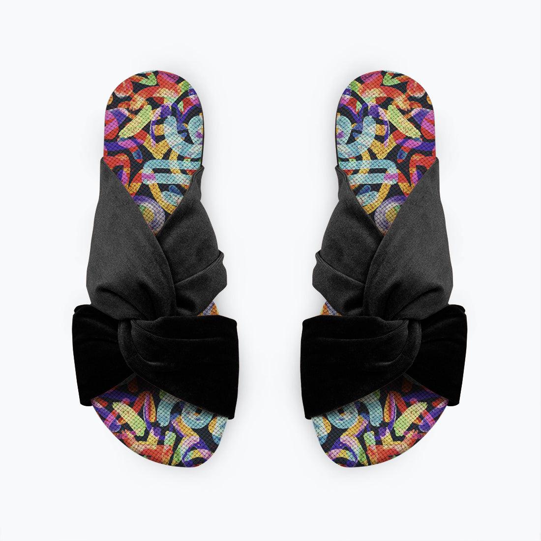 Black Chappal Flip Flop Shapes Colors