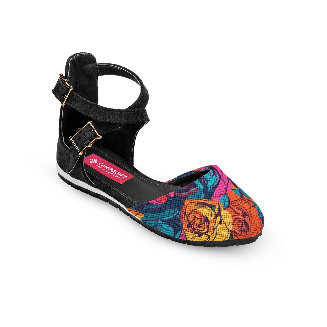 Black Chunky Sandal Blossom - CANVAEGYPT