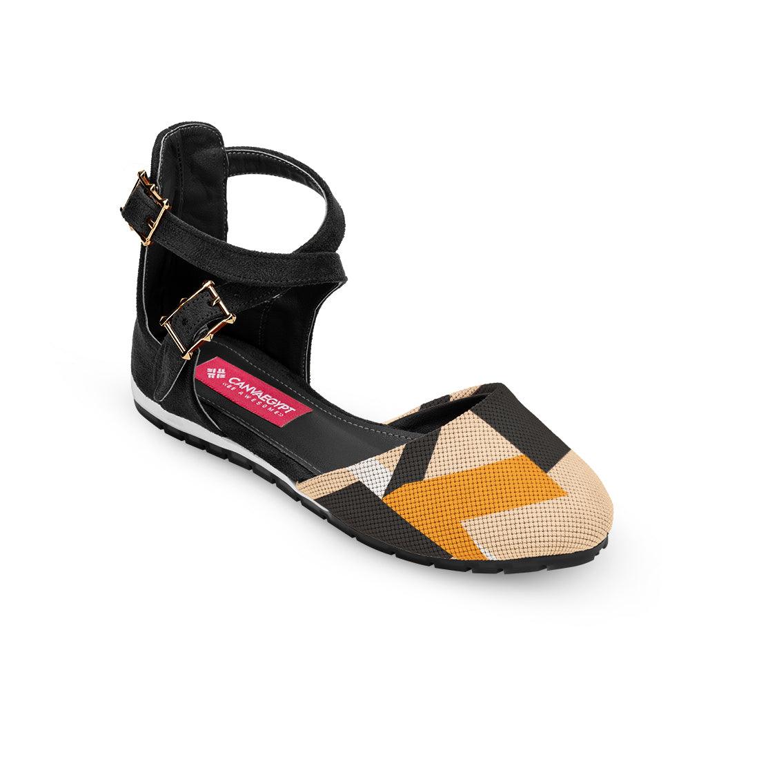 Black Chunky Sandal Geo - CANVAEGYPT