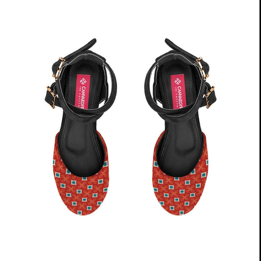 Black Chunky Sandal Red Sectors - CANVAEGYPT