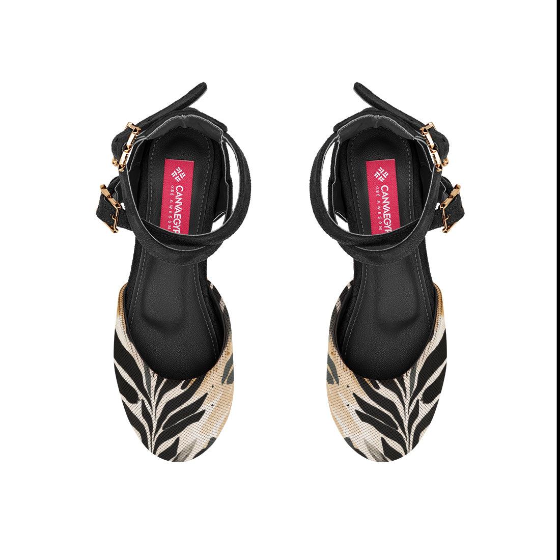 Black Chunky Sandal Short Leaf - CANVAEGYPT