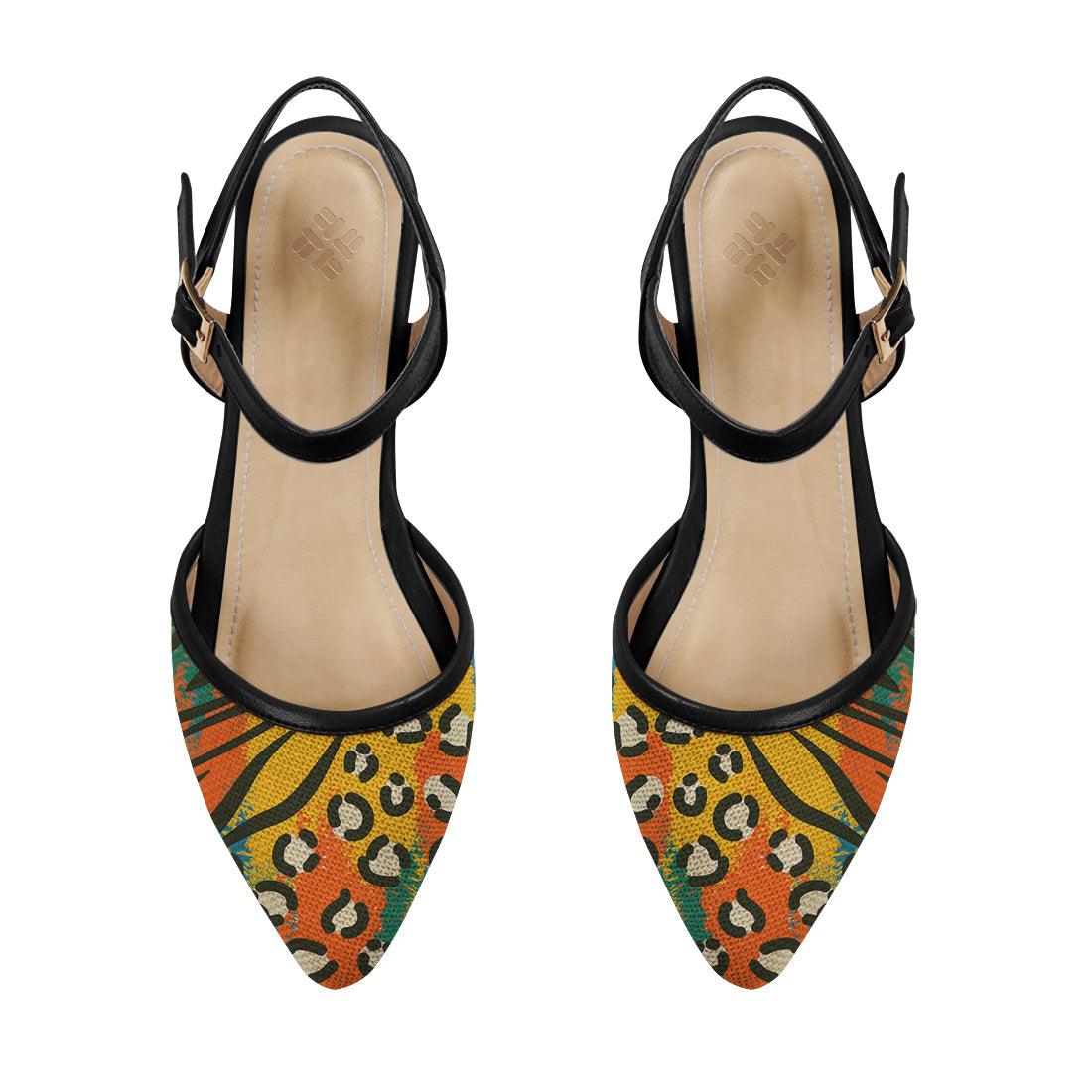 Black Closed Strap Sandal African Colors - CANVAEGYPT
