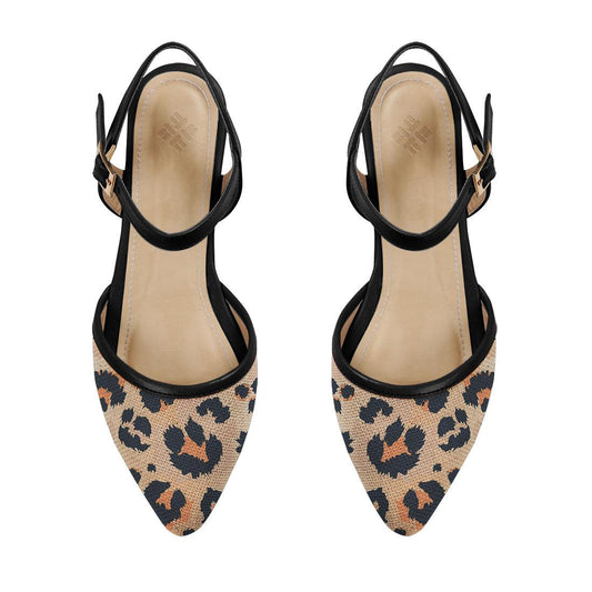 Black Closed Strap Sandal Orange Cheetah - CANVAEGYPT