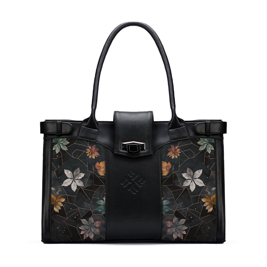 Black Double Handle Dark Floral - CANVAEGYPT