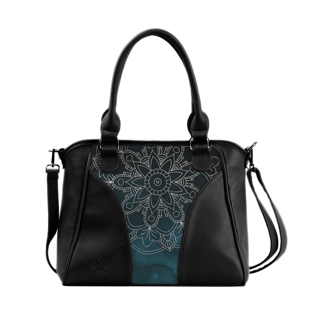 Black Ladies Handbag Blue mandala - CANVAEGYPT